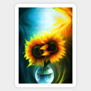 EYECATCHING SUNFLOWERS IN A VASE Sticker